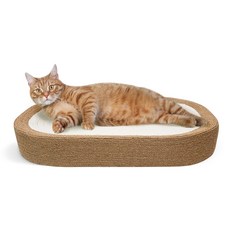 Petzzu 貓用劍麻橢圓形貓抓板, 1個, 棕色