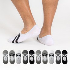 에이원패션 남성용 실속형 캐주얼 실리콘 페이크 덧신 10켤레