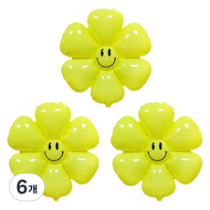 PARTY 09 微笑雛菊花朵氣球 大型, 檸檬, 6個