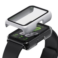 칸탐 갤럭시 핏3 호환 풀커버 강화유리 케이스 2p 세트, 투명+실버, 1개