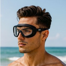 JANGSABU 成人寬視野泳鏡, 黑色, 1個