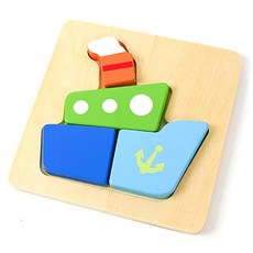 VIGA 孩童船造型木質拼圖, 1個, 4件