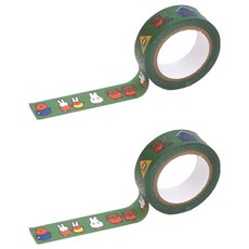 ZERO PER ZERO 紙膠帶 15mm x 7m, 米菲綠色, 2個