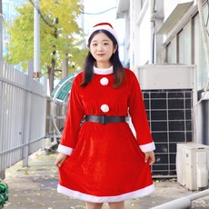 聖誕老人連身裙套裝3件組 12~14歲尺寸