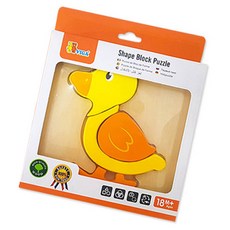 VIGA 孩童鴨造型木質拼圖, 1個, 4件