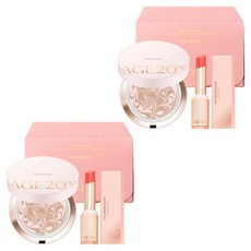 AGE20'S The Origin特別包裝款精華氣墊粉餅 21 Pink Latte+潤唇膏組, 2組
