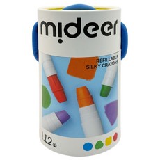 mideer 可洗式速乾絲綢蠟筆, 12色, 1組