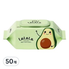 랄랄라 아보카도 물티슈 캡형, 50g, 100매, 50개