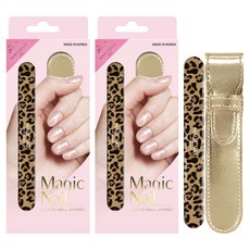 매직네일 글라스 네일 샤이너, A01 레오파드베이지, 2개