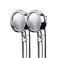 THESPA Ultra S3三段增壓節水蓮蓬頭附止水開關, 銀色, 2個