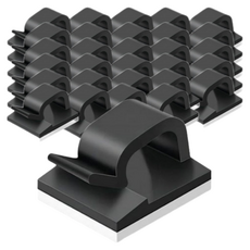 ADUNE 케이블 굵은 선 정리 클립, 30개, 블랙