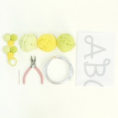 Mellowstory Stationery 針織字母DIY幸福的家圖案 + 萊姆套組, 1套, 香草, 黃色, 黃萊姆