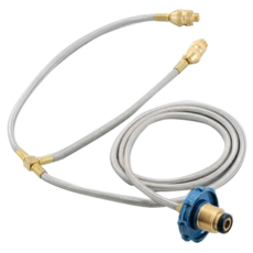 WEN LIANG 文樑 瓦斯桶雙孔轉接器 ST-2003, 可接二組登山爐於大瓦斯桶, 銀色, 1個