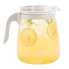 리비뉴 유리 냉장고 물병, 화이트, 2L, 1개