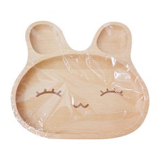 Caldo 卡朵生活 好心情兔兔造型櫸木餐盤, 笑咪咪, 1個
