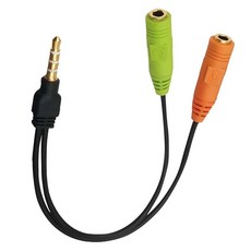 Songwin 尚之宇 電腦專用耳機麥克風轉手機用 3.5mm, 15cm, 1條, 綠色 + 橘色