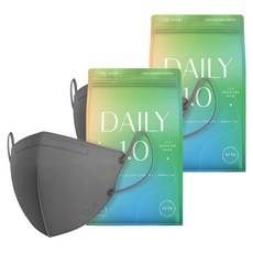 CLA 데일리 라이트패키지 보건용 컬러 새부리형 마스크 대형 KF94, 25개입, 2개, 딥그레이