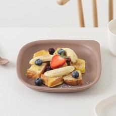 TACKAON 幼兒用方形Ecozen日常餐盤 L, 1個, 棕色