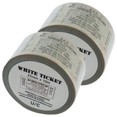 復古紙膠帶 WHITE TICKET 25mm*10m, 混色, 2個