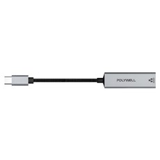 POLYWELL 寶利威爾 USB3.0 Type-C 1G千兆外接網卡, PW15-T02-A046, 1個