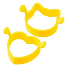 FREIZ 和平 日本和平麵包耐熱矽膠深型煎蛋烤組 小貓&愛心 2入, 1組, 13.5 x 10.2 x 5.5cm