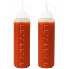 리빙메이커 BPA FREE 잘라쓰는 입구 넓은 식품용기 말랑타입 소스통, 1000ml, 2개