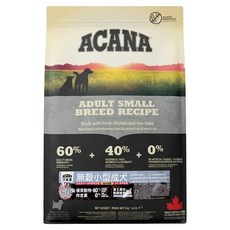 ACANA 愛肯拿 小型成犬 無穀配方乾飼料, 放養雞肉 + 新鮮蔬果, 2kg, 1袋