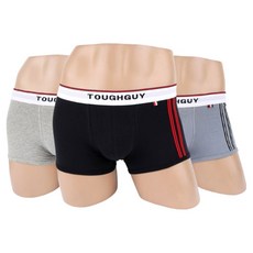 TOUGHGUY 男性透氣條紋彈性四角內褲3件組