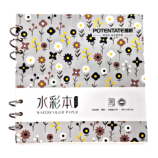 遵爵 水彩作品集 細緻系列，195x195mm，適用水彩、素描、彩色鉛筆等, 19.5 x 19.5cm, 1本