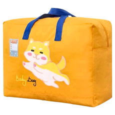 bebehome 多功能幼兒園棉被收納袋 大號 600D牛津布 52 x 25 x 42公分, 黃柴犬, 1個, 52 x 42 x 25cm