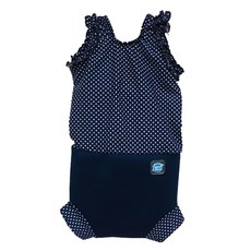 Splash About Happy Nappy Costume 小可愛連身版尿布褲 水玉點點 海軍藍, L號, 1件