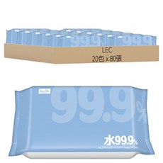 LEC 純水99.9%一般型濕紙巾, 1入, 20包