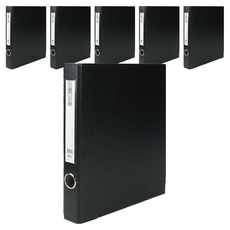 MiDAS HYUNPOONG D型環合紙活頁夾 附名牌夾 3公分 3孔 A4, 黑色, 6個