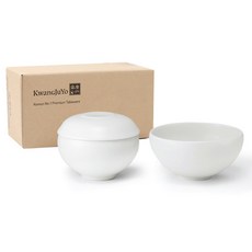 광주요 국산 월백 1인 공기대접 3종 세트, 밥공기 + 밥공기 뚜껑 + 국공기, 흰빛