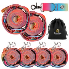 Breeze Moon 第3代高強度天幕織帶 主繩2p + 側繩4p + 營柱孔眼掛環 + 收納袋 全套組, 彩虹色(織帶)