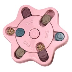 寵物益智藏食盤 六角 / 圓形 (藍), 粉色, 1個, 25 x 25cm