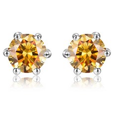 엔클레어 여성용 6프롱 Simulant Diamond 2캐럿 귀걸이 8mm