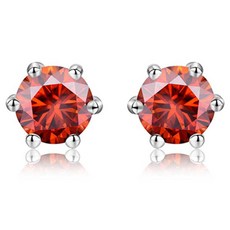 ENCLAIR 女款 六爪1克拉仿真鑽石耳環