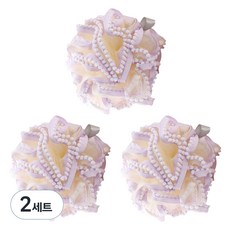 蕾絲泡泡沐浴球, 紫色, 3入, 2套
