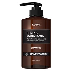 KUNDAL 昆黛爾 蜂蜜澳洲堅果香氛洗髮乳 茉莉木質香, 500ml, 1瓶