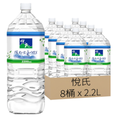悅氏 天然水, 2200ml, 8桶