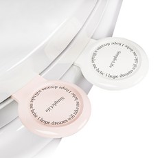 위더스욕실용품 블랑누아 화장실 변기뚜껑 손잡이 2종 세트, 화이트, 핑크