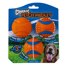 Chuckit 耐咬球mix3件組 耐用的橡膠製成, 橘色, 1組