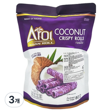Aroi椰子捲脆捲 紫地瓜, 80g, 3個