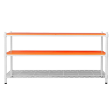 dayneeds 日需百備 松木烤漆三層架 木板層架 收納層架 展示架 層架 鐵架, 白框 + 柚木