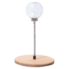 實木彈簧漏食球 圓盤大孔 適用於貓咪和狗狗, 28 x 19cm, 原木色, 1個