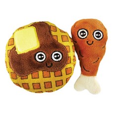 Mad Cat 組合貓草包 貓用 尺寸11x8x2.5cm 聚酯纖維 棉繩 PP填充物 木天蓼, 雞腿 + 鬆餅, 1組