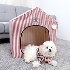 REDPUPPY 午餐寵物屋, 條紋酒紅色, 1個