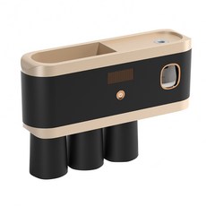 西格傢飾 時尚多功能紫外線牙刷架, 99.9%殺菌率, 隨手磁吸杯, 輕鬆消毒牙刷, 1個, 玫瑰金