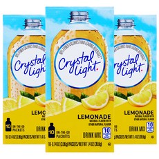 Crystal Light 低卡水果風味沖飲粉 檸檬口味, 3.96g, 10條, 3盒